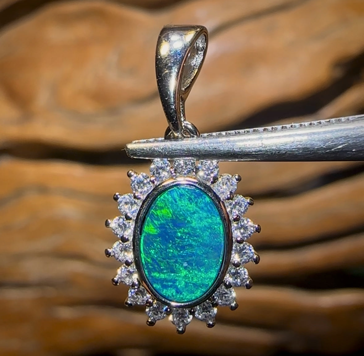 Sterling Silver - Princess Design Queensland Boulder Opal Doublet Pendant