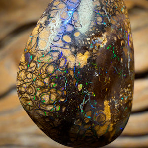 Solid Tan Tribal Queensland Boulder Opal Pendant