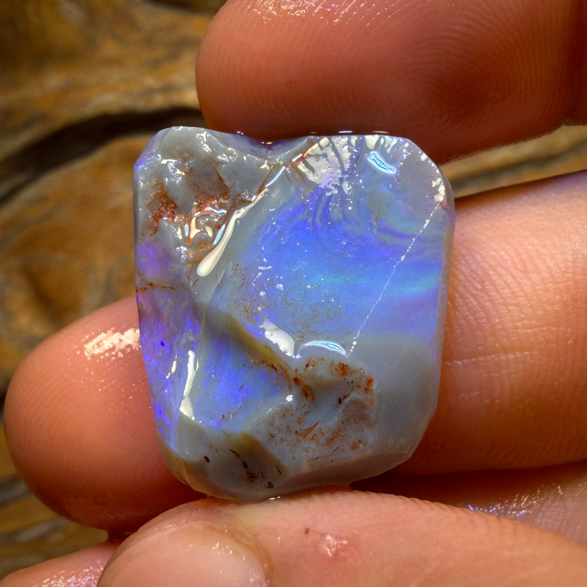 25.1cts - Lightning Ridge Semi Crystal Opal Rough Rub