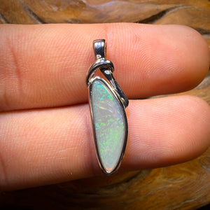 Sterling Silver - Solid South Australian Crystal Opal Pendant