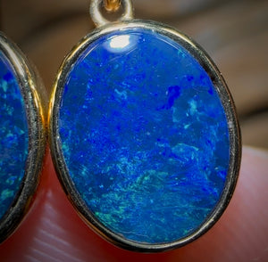 9k Gold - Australian Boulder Opal Doublet Hook Earrings. Old Gold Price