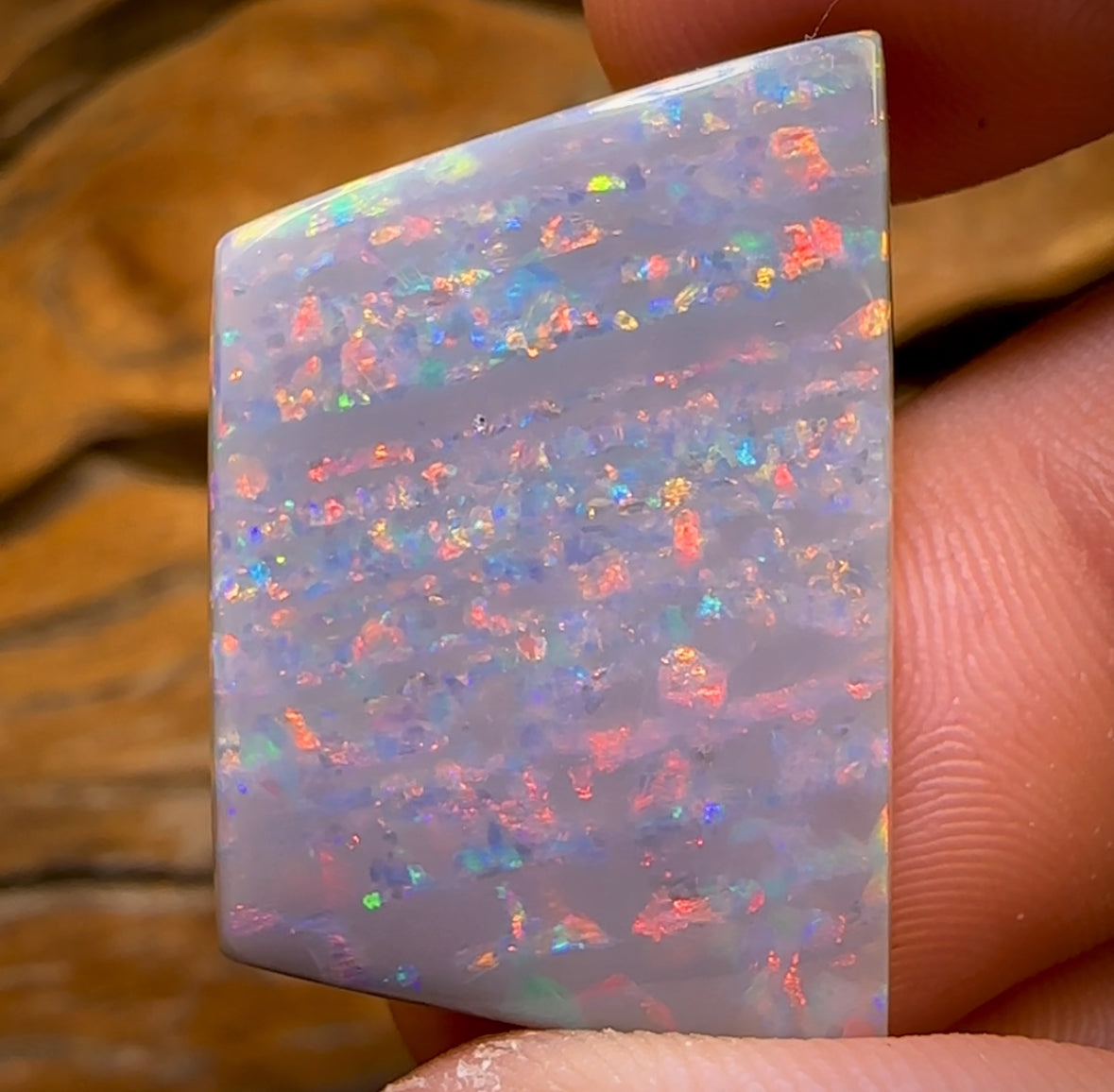 29.3cts  - ‘Red Light / Green Light’ Extremely Rare South Australian Dark Opal from Mintabie