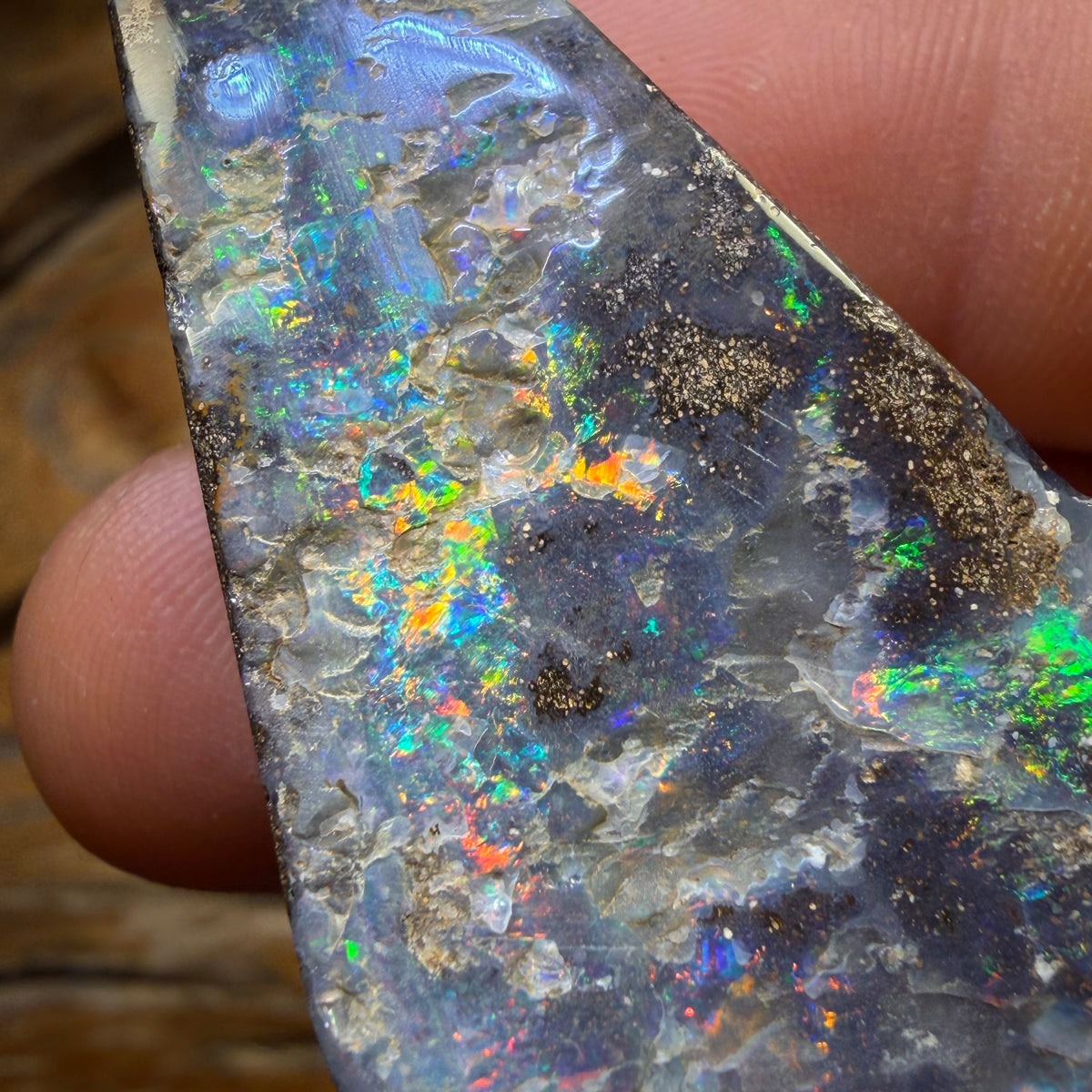 Half Price Card! XLarge Solid Queensland Boulder Seam Opal Pendant Electric Colours