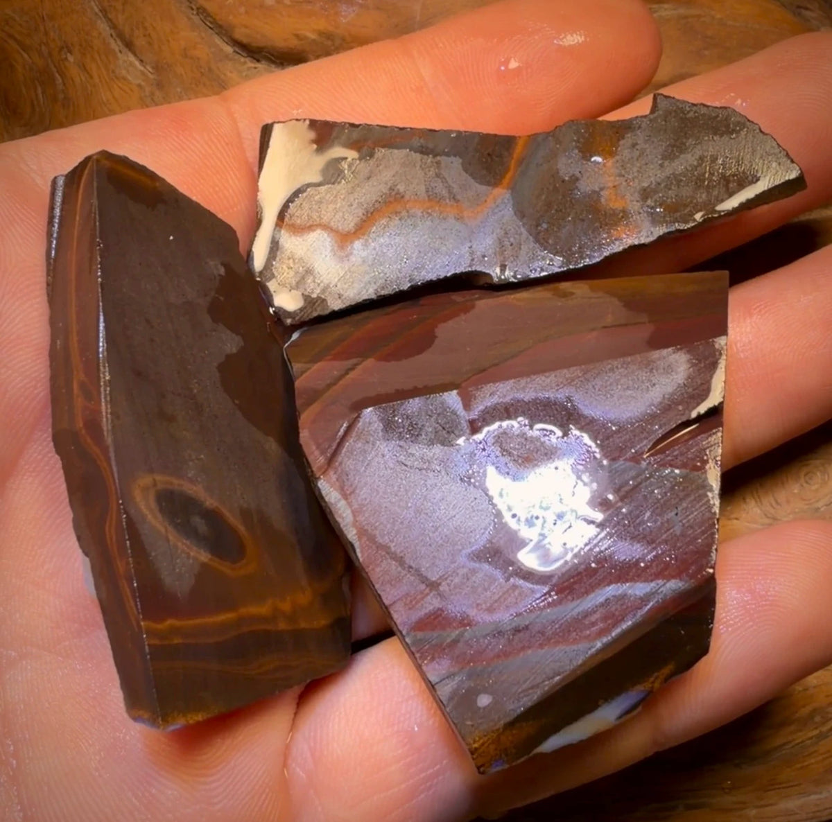 🔒 I’ve Got the Blues Collection 391.6cts - 3x Australian Boulder Seam Opal Rough Parcel