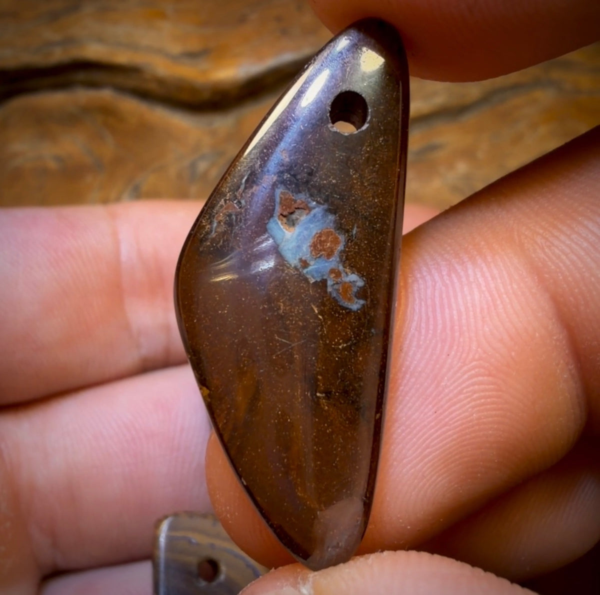 87.6cts - 5x Drilled Queensland Boulder Opals. Wholesale Parcel