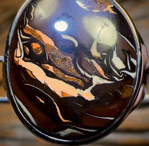 BIG DADDY Sterling Silver - Large Solid Tribal Boulder Opal Ring. Unisex