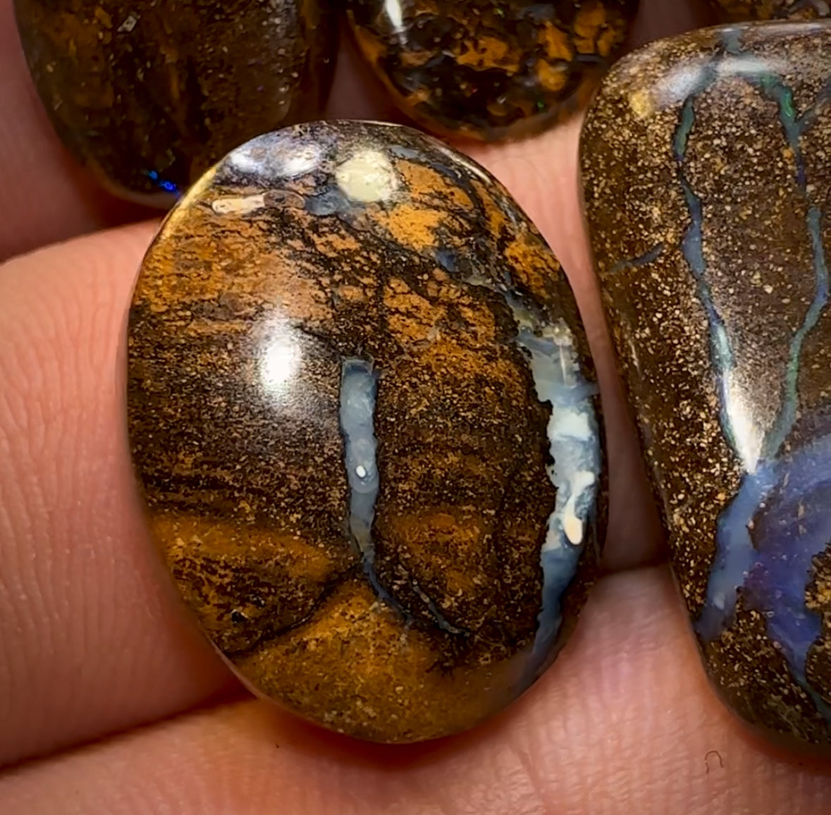🔒 55.7cts - 5x Finished Queensland Boulder Opal Parcel