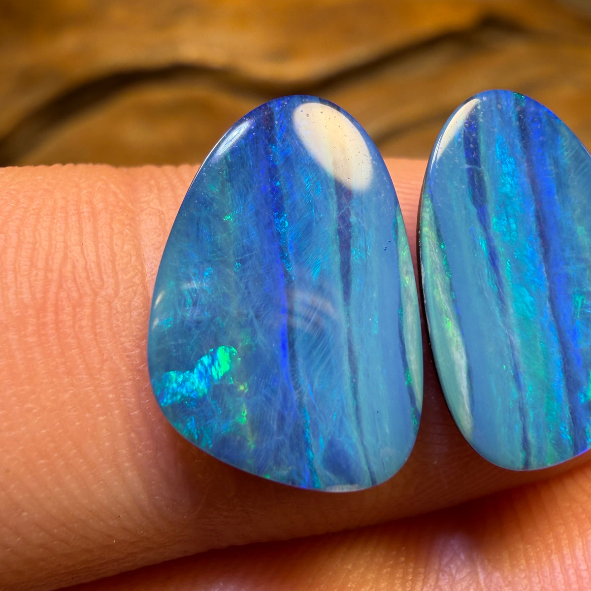 4.9cts - Australian Boulder Opal Doublet Pair