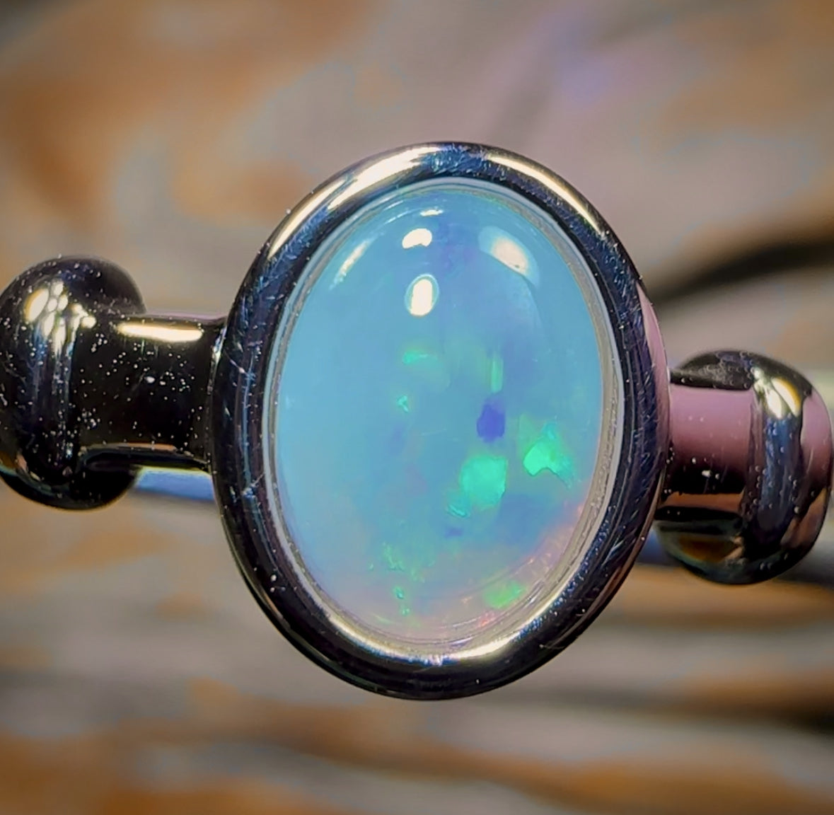 ⏳ Flash Auctions ⚡ 🔨 AUCTION 🔨 Sterling Silver - South Australian Crystal Opal Ring