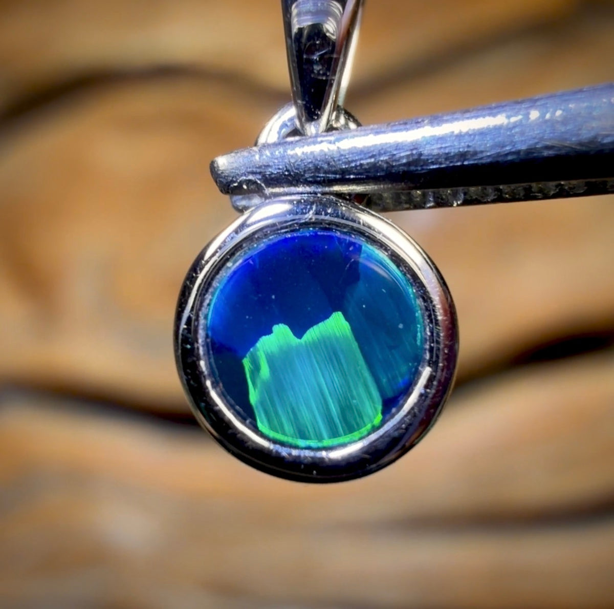 14k White Gold - Queensland Boulder Opal Doublet Pendant Best Gold Price