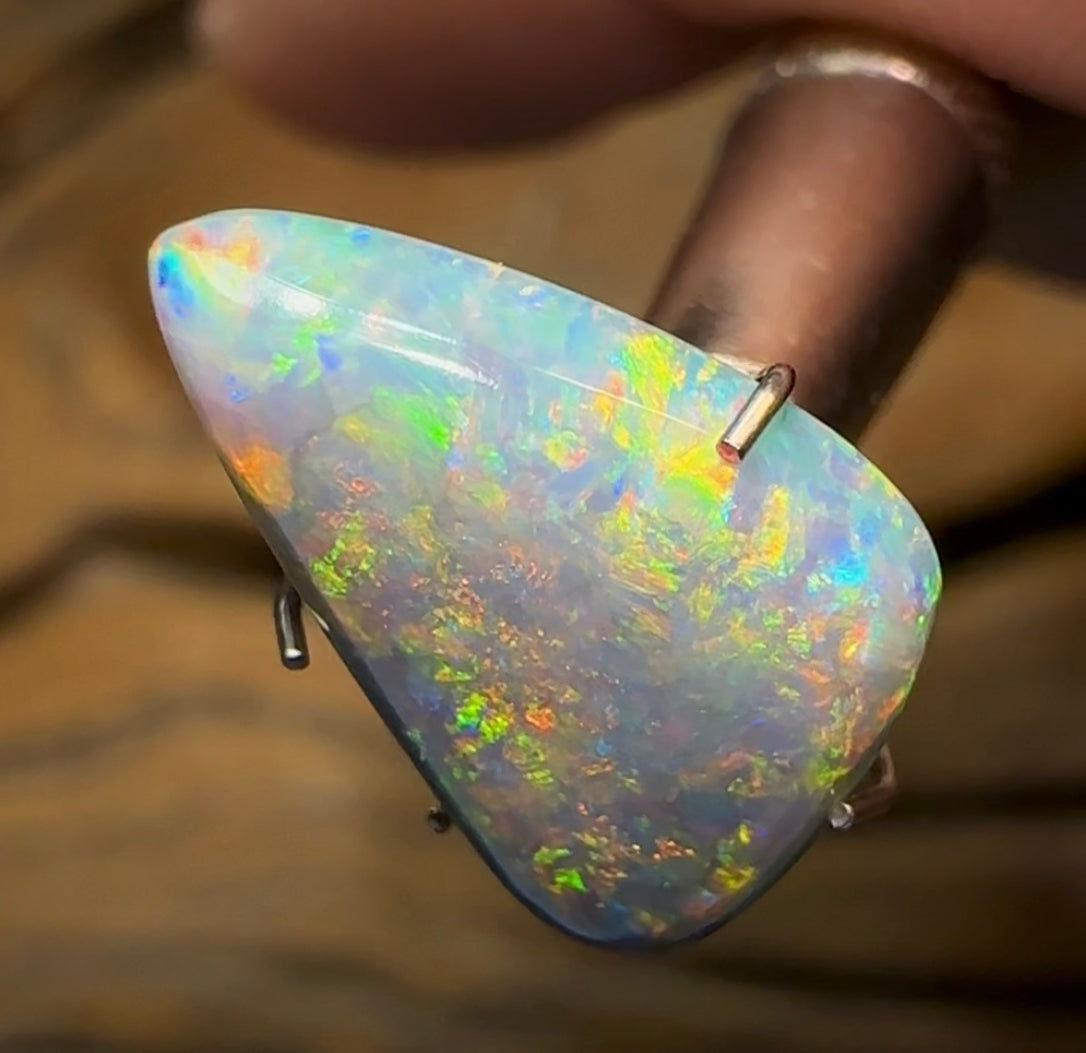 2.9cts - Lightning Ridge Solid Semi Black Opal - Opal Whisperers