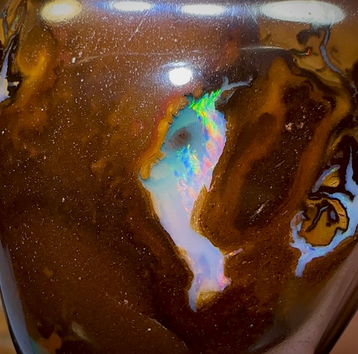 273.7cts - “Mystic Creature” Yowah Nut Crystal Centre Opal. Polished Specimen - Opal Whisperers