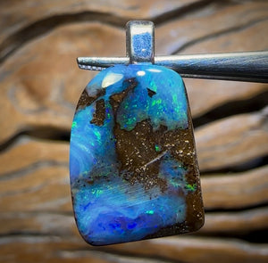 Solid Reef Landscape Queensland Boulder Unisex Opal Pendant