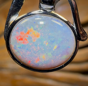 Sterling Silver - Solid South Australian Dark Opal Pendant