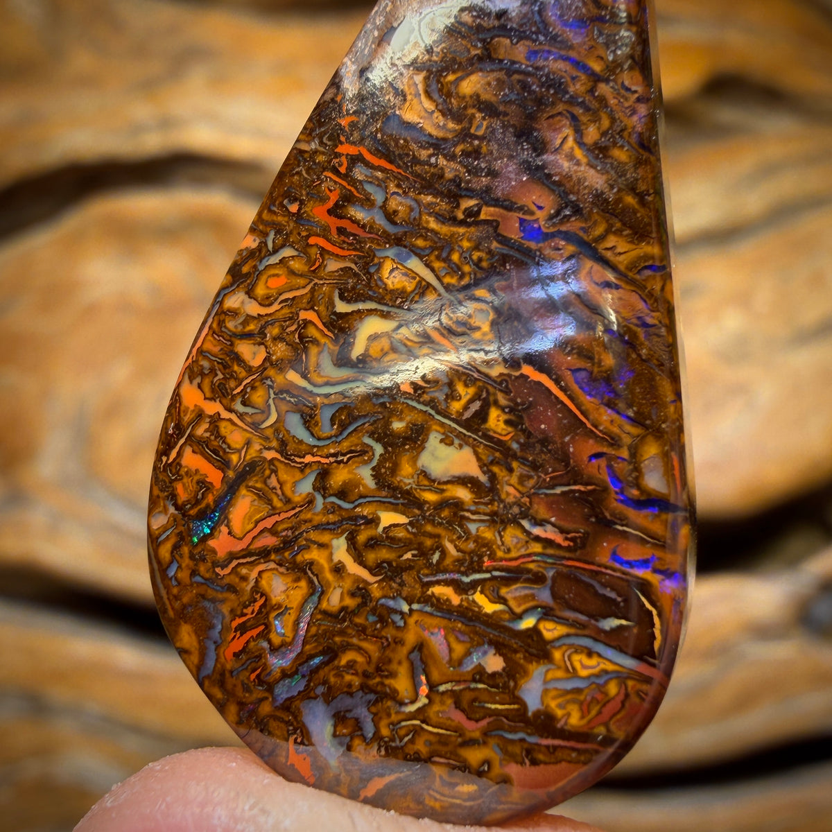Bargain Card! 50.5cts - Cool Tribal Yowah Nut Opal. Double Sided and Thick