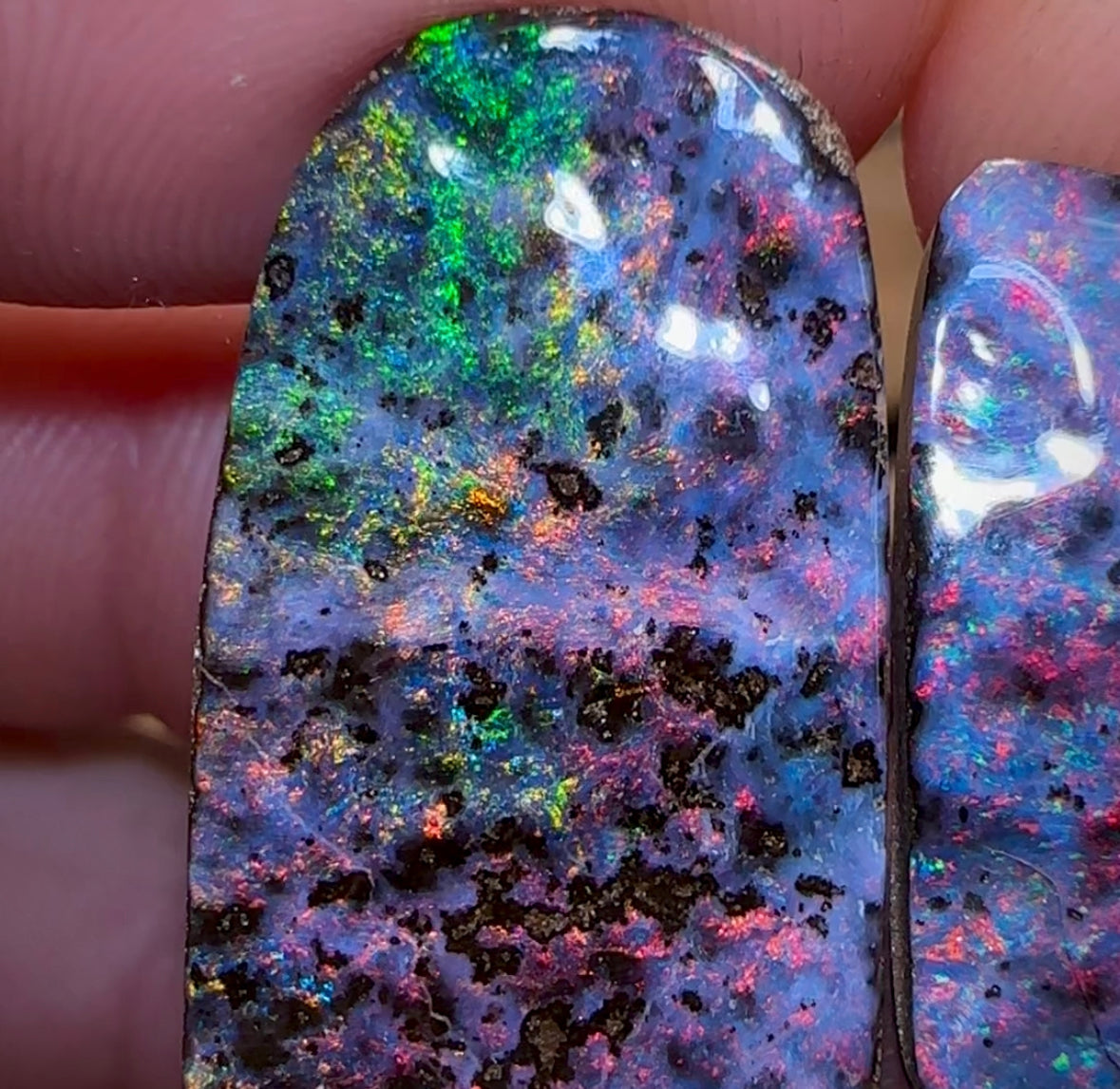 “Cherry Cola Couple” 42Ct Beautiful Boulder Opal Set - Opal Whisperers