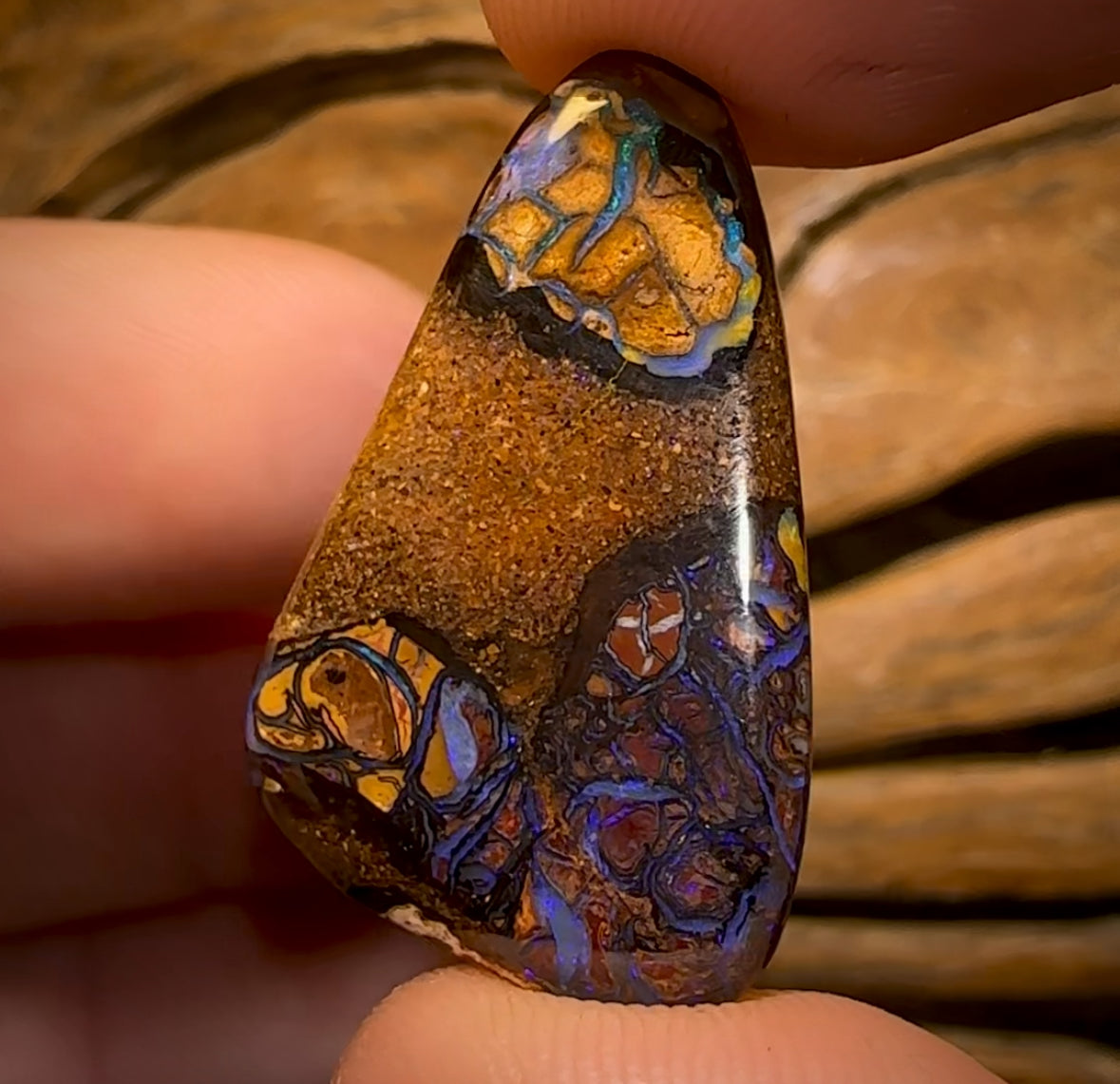 18.2cts - “Swoosh” Double Sided Yowah Nut Conglomerate Opal Bargain