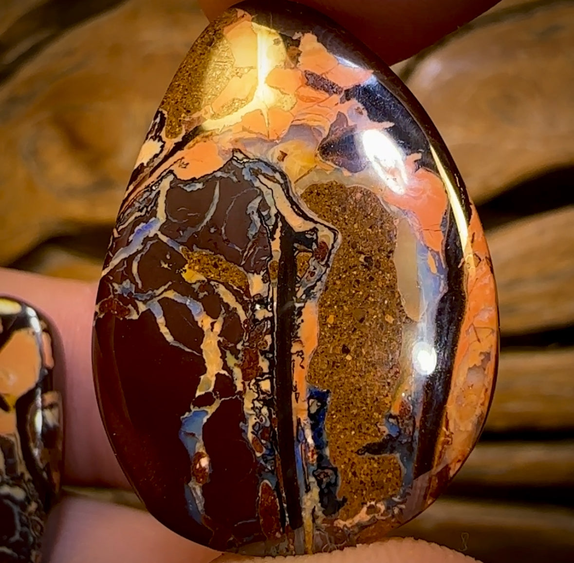 60.4cts - Tribal Queensland Boulder Opal Pair. Picture Pair