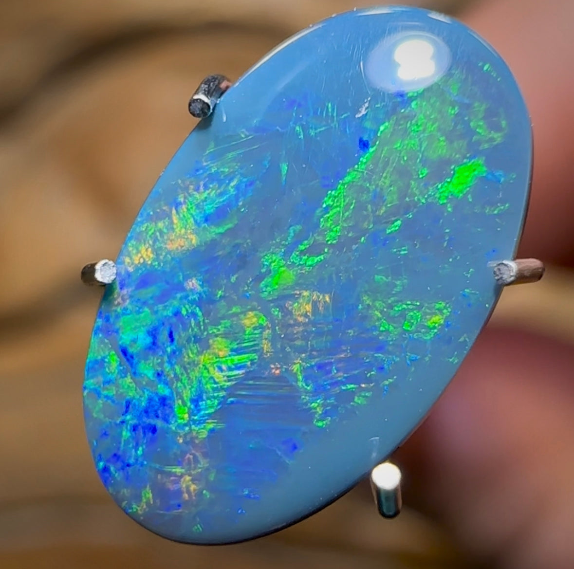 1.6cts - Australian Solid Black Opal from Lightning Ridge - Opal Whisperers
