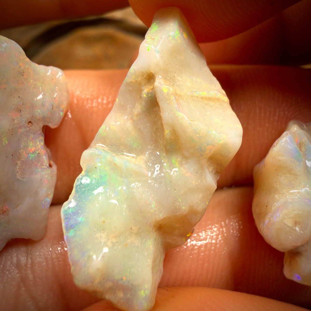 24.9cts - 3x Rare Mintabie Opal Rough Parcel. South Australian Opal