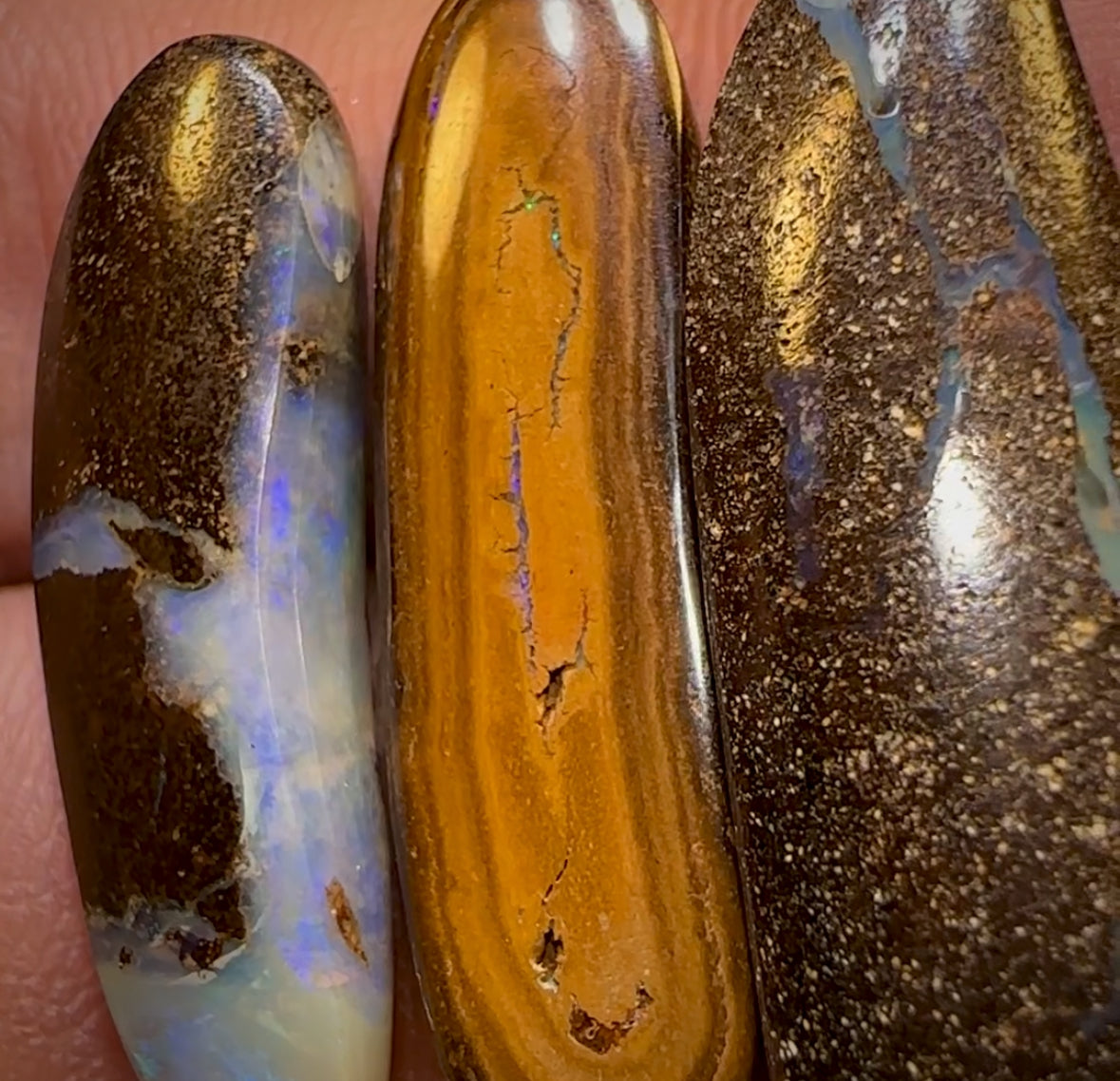 🔨 AUCTION 🔨 No Reserve 31.4cts - 3x Loose Queensland Boulder Opals. Parcel