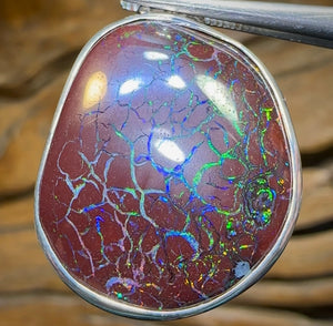 Sterling Silver - Solid Australian Boulder Opal Pendant - Opal Whisperers