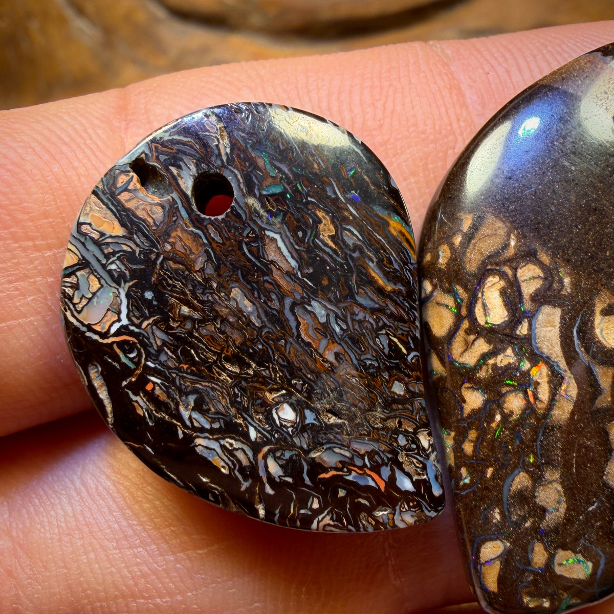 83.2cts - 3x Drilled Queensland Boulder Opals. BARGAIN Wholesale Parcel