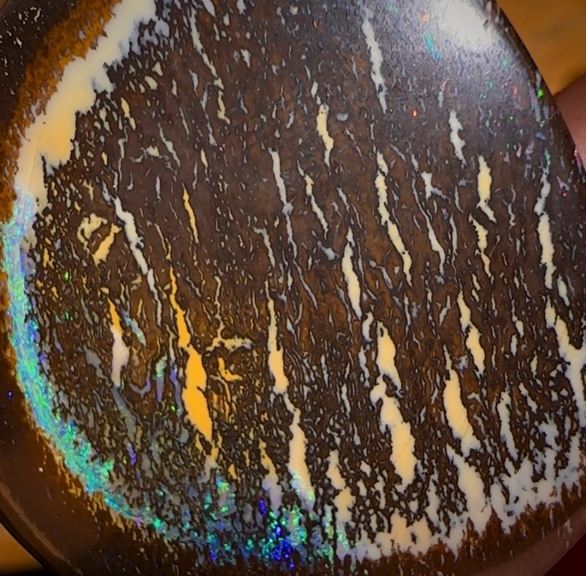 62.5cts - Tribal Australian Boulder Opal from Yowah Partial Kernel