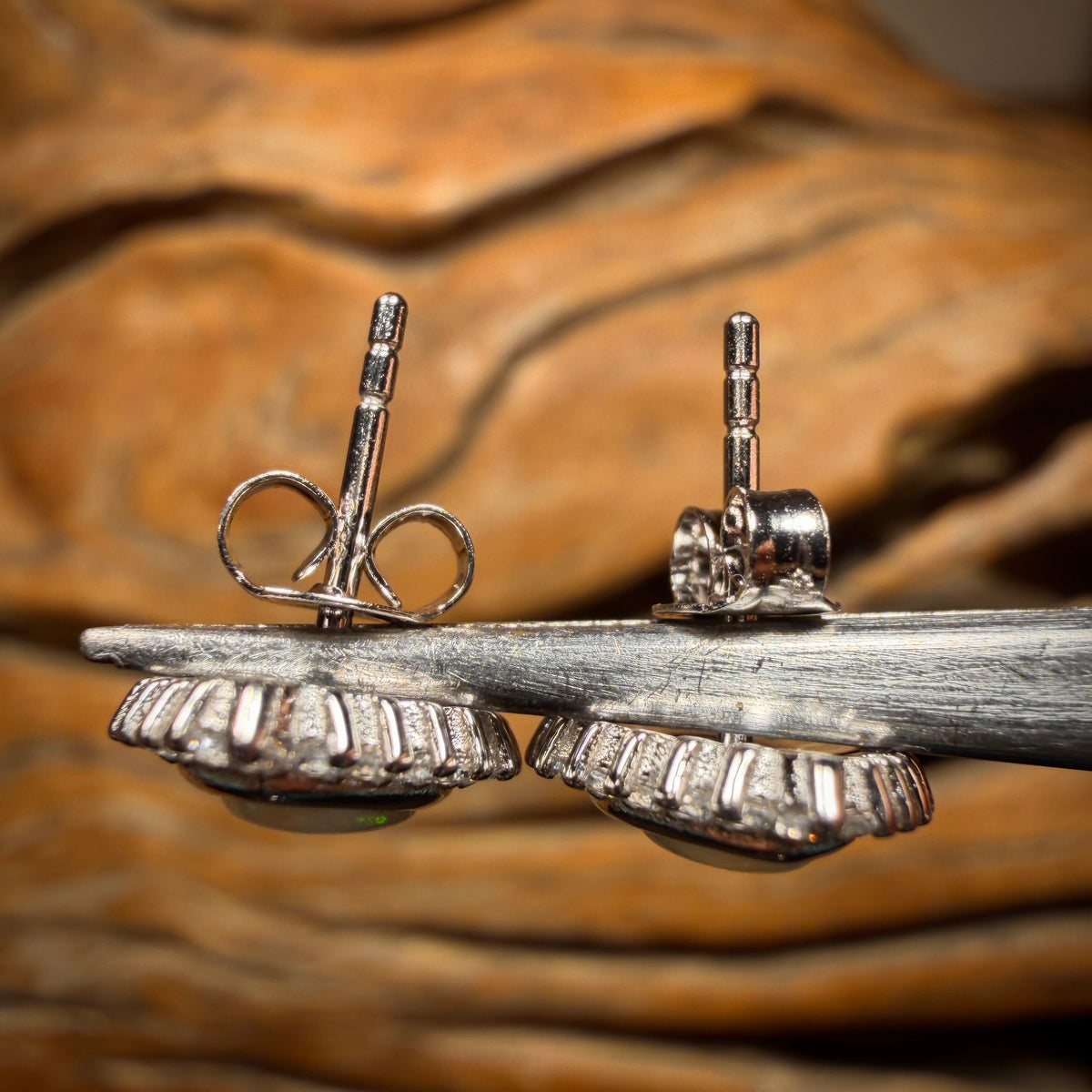 Sterling Silver - South Australian Crystal Opal Stud Earrings