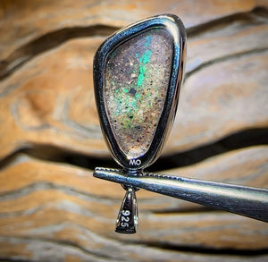 Sterling Silver - Solid Queensland Boulder Pipe Opal Pendant