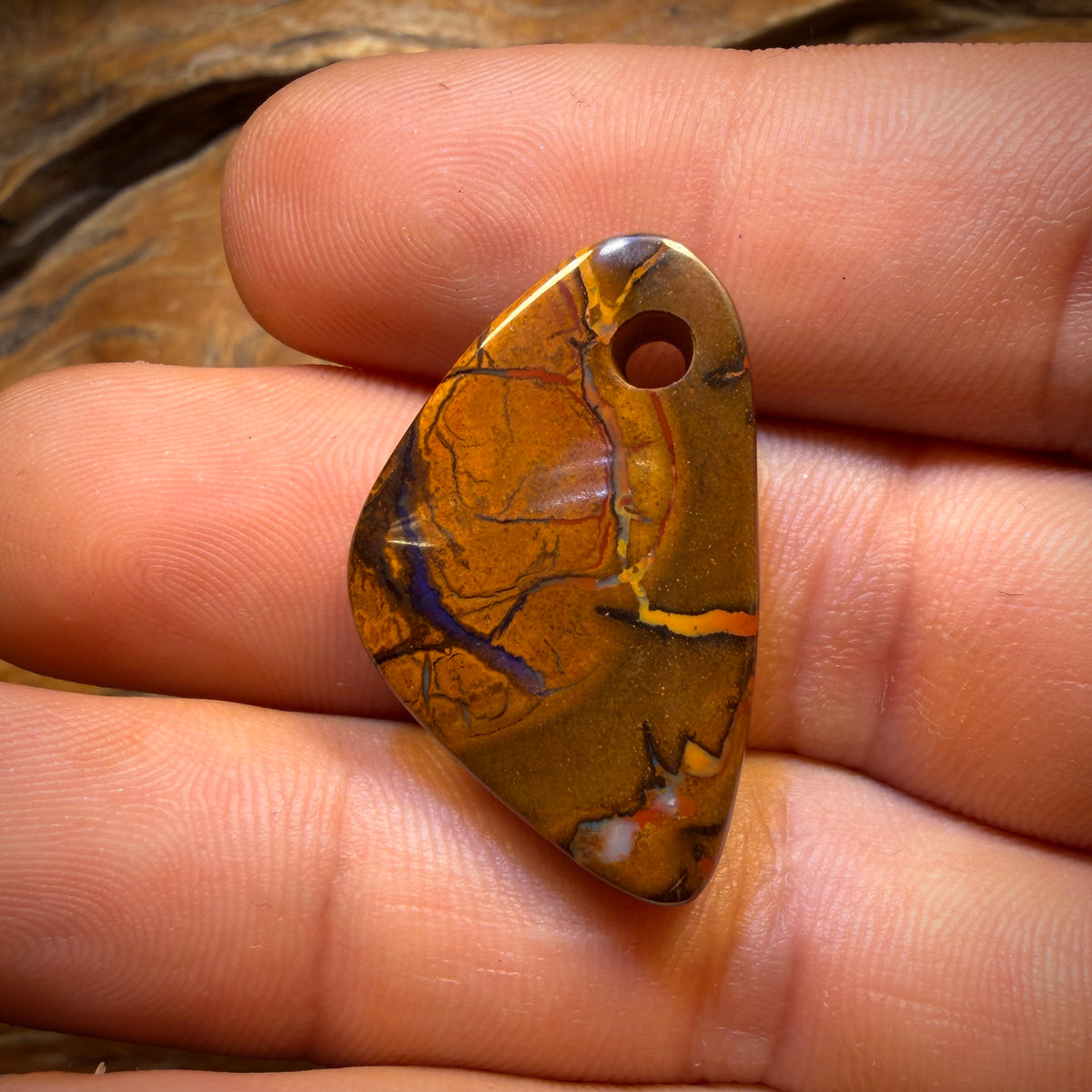 30 x 19mm - Drilled Tribal Queensland Boulder Opal