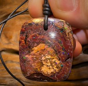 Auction Fall-Through = Your Gain! 🔥 Now More Than 50% Off RRP 🚨   35 x 31mm - Drilled Australian Boulder Opal Necklace. Double Sided
