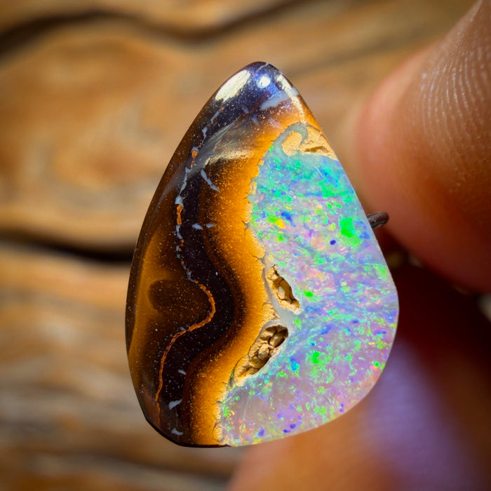 6.1cts - Yowah Nut Partial Crystal Centre Opal. Australian Boulder Opal