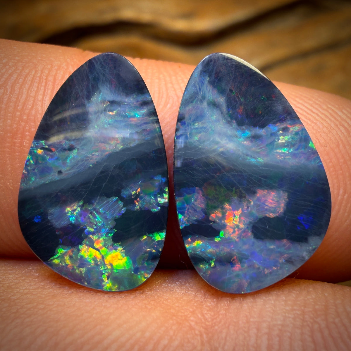 6.2cts - Australian Boulder Opal Doublet Pair