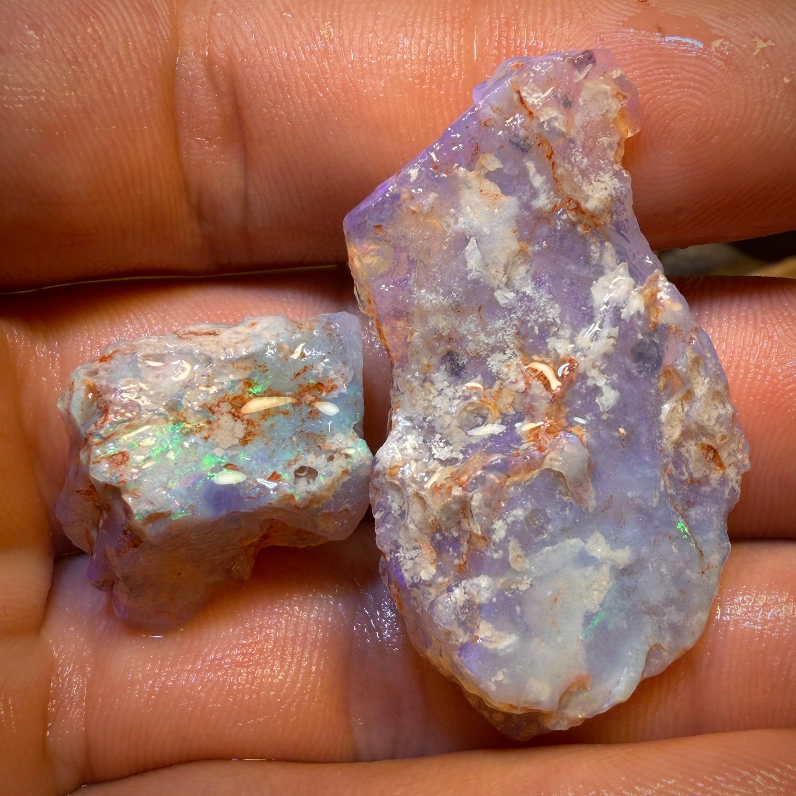 60.4cts - 2x Lightning Ridge Opal Rough Pieces