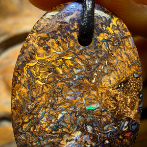 31 x 21mm - Drilled Tribal Queensland Boulder Opal Necklace