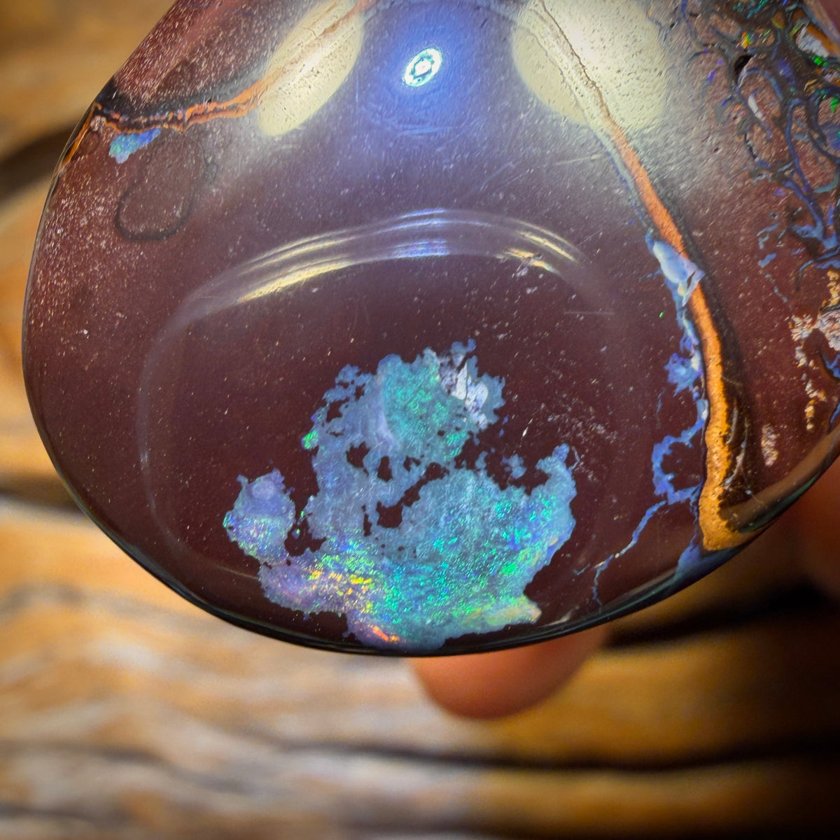 30 x 27mm - Drilled Tribal Queensland Boulder Opal Necklace