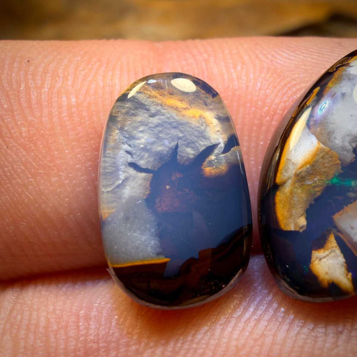 14.1cts - Yowah Nut Crystal Centre Opal Pair Polished