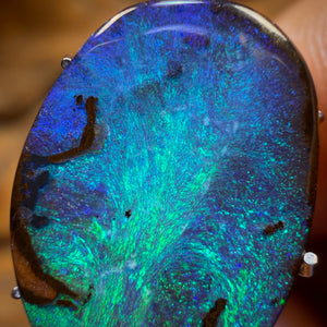 5.6cts - “Shallows” Vivid Aquatic Blue Australian Boulder Seam Opal