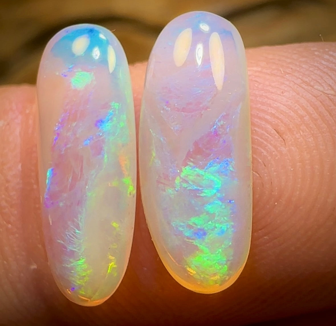 3.75cts - Lightning Ridge Crystal Opal Pair