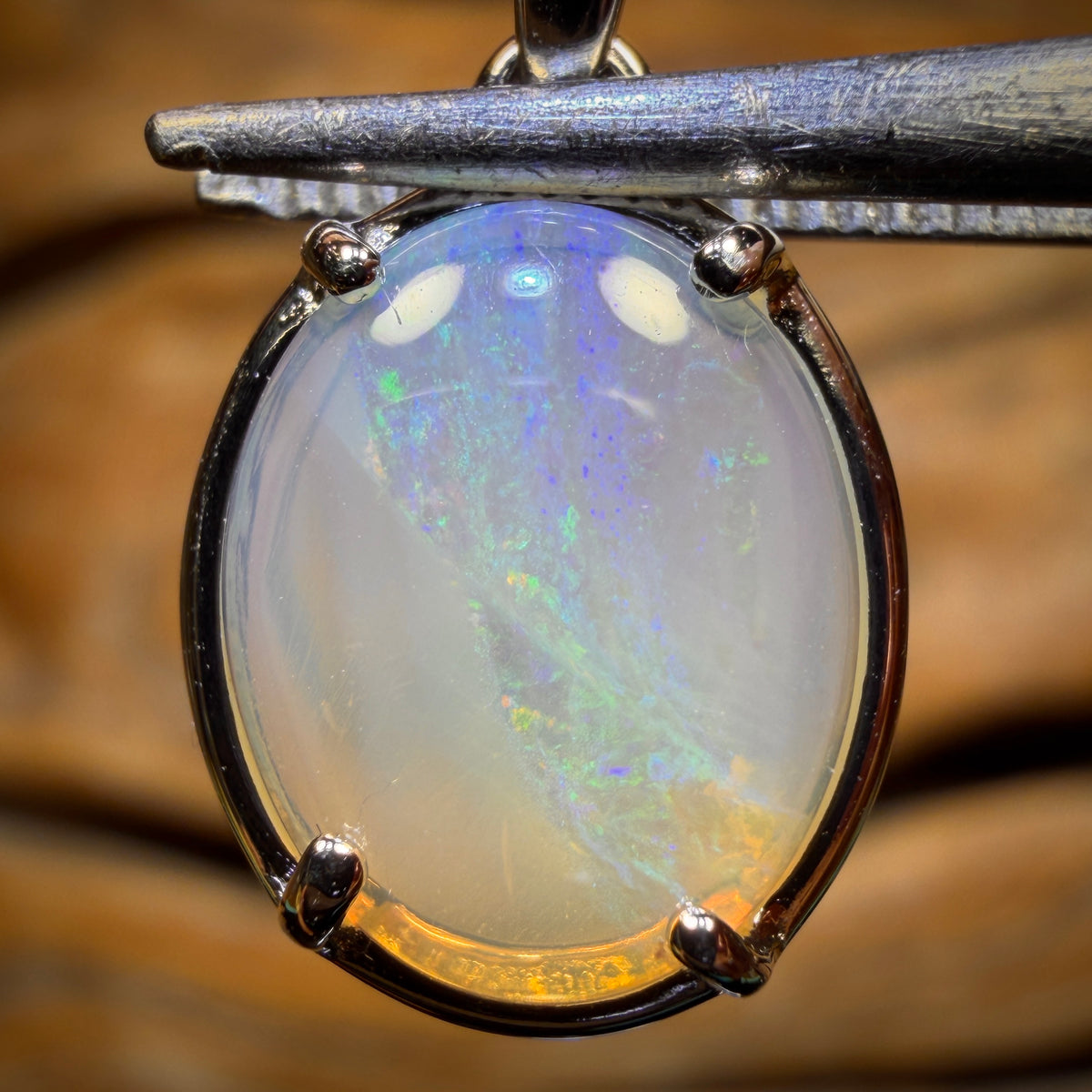 Sterling Silver - Solid South Australian Crystal Opal Pendant