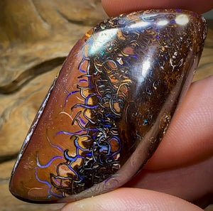 156.2cts - Fire Valley Large Yowah Nut Opal. Tribal Pattern Lanscape