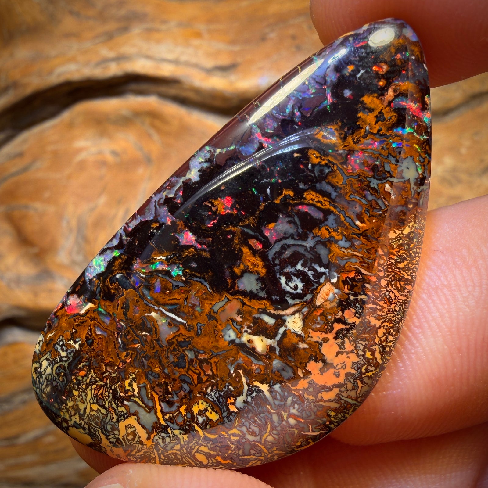 61.8cts - Tribal Queensland Boulder Opal. Multicolours!