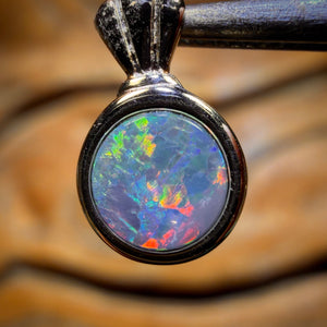 Sterling Silver - Queensland Boulder Opal Doublet Pendant