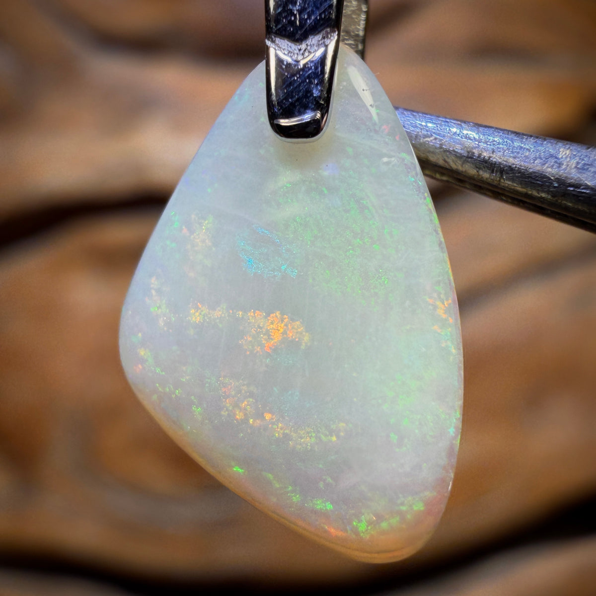 Bargain Card Solid! Sterling Silver - South Australian Solid Crystal Opal Pendant