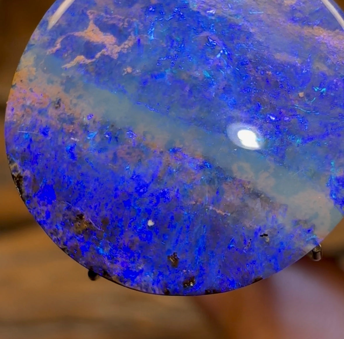 10.7cts - “Neptune” Queensland Boulder Seam Opal from Winton - Opal Whisperers