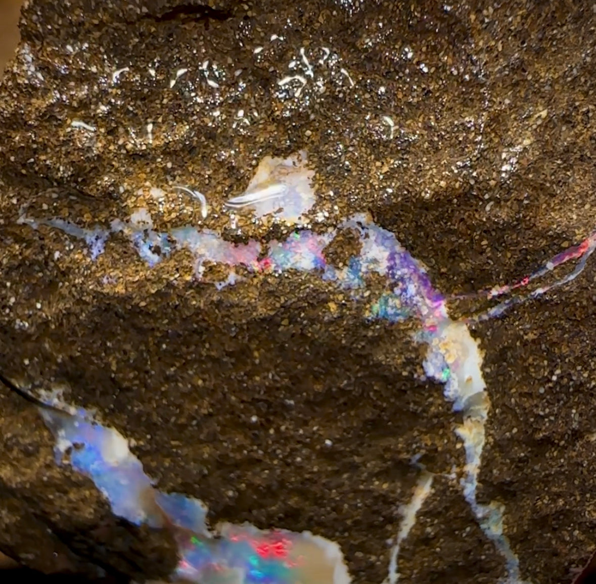 170.3cts - Australian Boulder Opal Rough Piece. Natural Split - Opal Whisperers