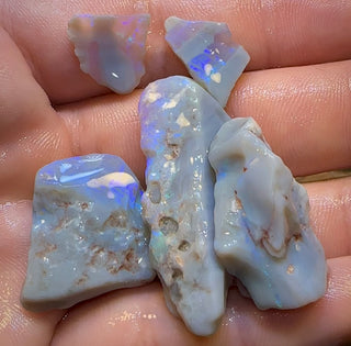 99.2cts - 5x Lightning Ridge Crystal and Dark Opal Rough Parcel