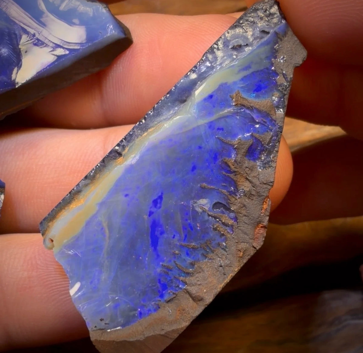 🔒 I’ve Got the Blues Collection 221.2cts - 3x Australian Boulder Seam Opal Rough Parcel
