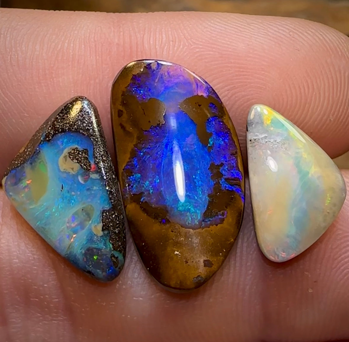 17.4cts - “Starter Collection” 3x Loose Queensland Boulder Opals. Wholesale Parcel - Opal Whisperers